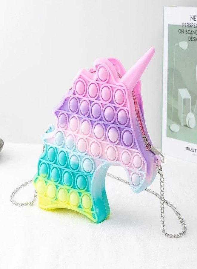 CLAPONE Poppet Pop It Toy for Kids Multicolor Fidget Toy with Popping Sounds, Sensory Toy, Stress Relief, Anxiety Relief, Daytime & Nighttime Use, Classroom (Multicolor, Unicorn Shape Pop It) - Image 2